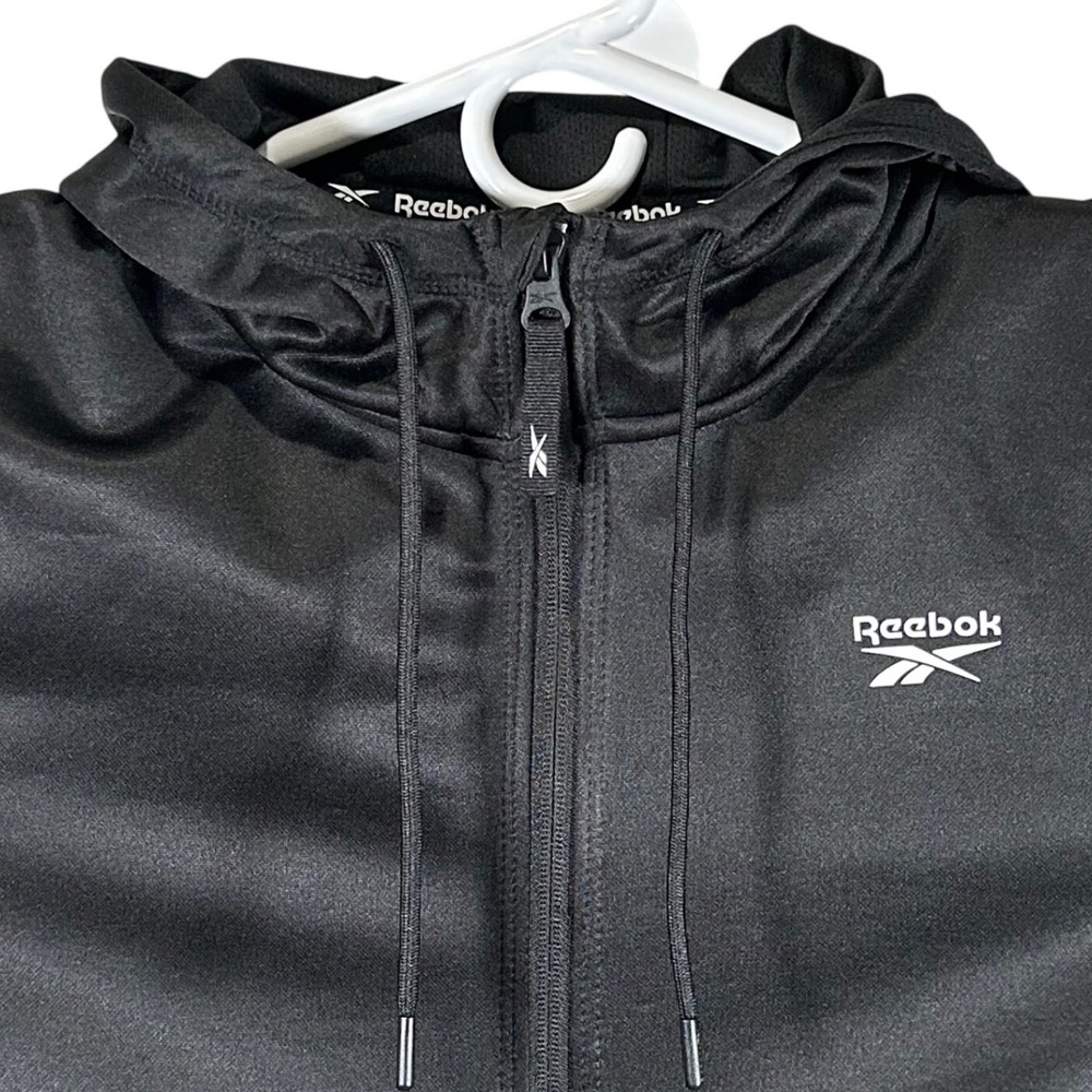 Reebok Mens‎ Dime Full Zip Hoodie Black Athletic Training Jacket Medium New